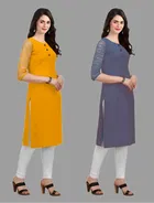 Crepe Solid Kurtis for Women 
