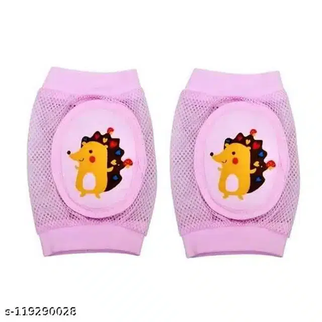Cotton Anti-Slip Knee Protector Pads for Infants (Pink)