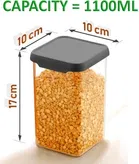 Plastic Grocery Container 1100 ml - Black 