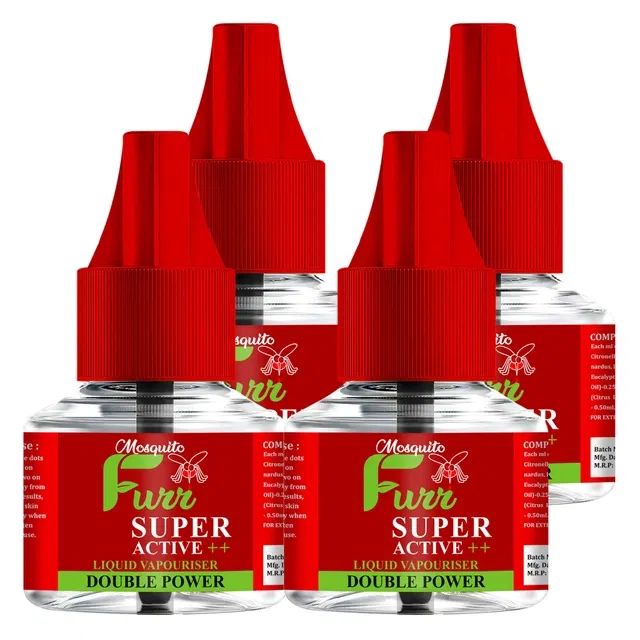 मॉस्क्वीटो फुर्र डबल पावर मॉस्क्वीटो रिफिल 4X45 ml (पैक ऑफ़ 4)