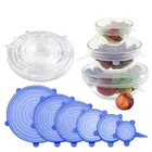 Microwave Safe Silicone Flexible Lids, Pack of 6, Multicolor