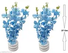 Plastic Artificial Flower With Pot,Multicolour,Set Of 2