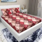 Arch Fab Multi Color Abstract Flat Double Bedsheet 88X90 Inch
