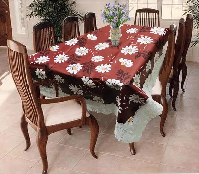 PVC Printed 4 Seaters Table Cover (Multicolor, 40x60 inches)