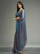 Two-shade Sky Blue Ready-to-wear Zimmy Choo Fandy Silk Saree for Women 