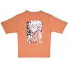 Cotton Printed T-Shirt for Boys ,Brown 