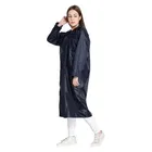 Solid Overcoat with Hoods and Side Pocket Raincoat for Women 