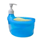 Plastic Double Layer 2 in 1 Soap Pump Liquid Soap Dispenser (Blue)