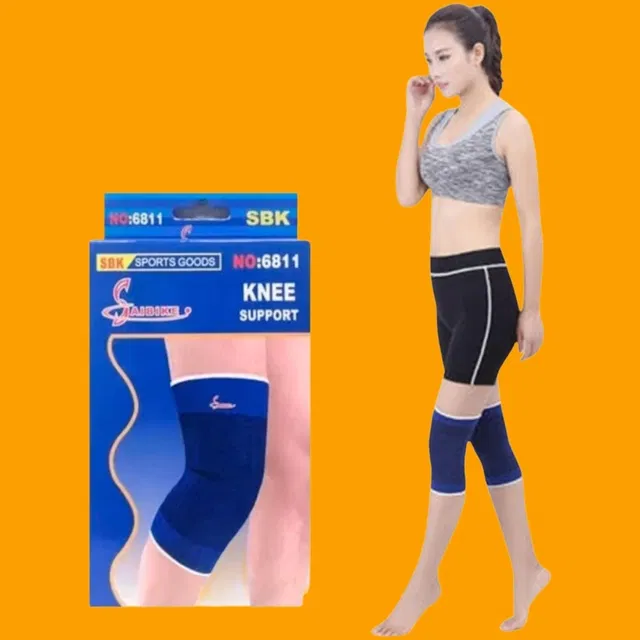 Polyester Solid Knee Sleeves for Women (Blue, Set of 1)