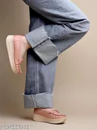 Solid Synthetic Loafers for Women 