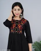 Rayon Embroidred Anarkali Kurti for Women 