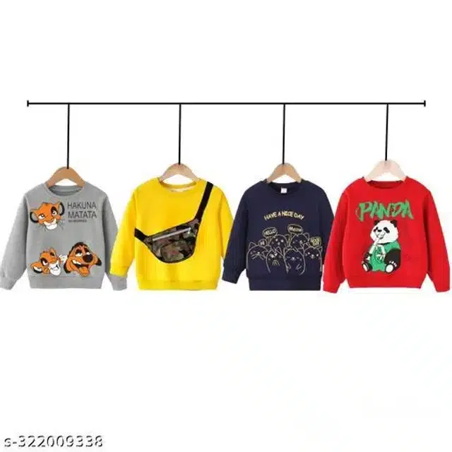 Full Sleeves Sweatshirts for Kids (Multicolor, 6-12 Months) (Pack of 4)