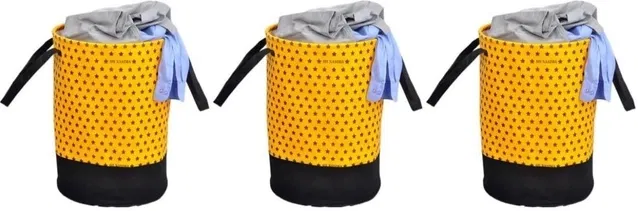 Canvas Laundry Bag,Yellow, (Pack Of 3)