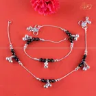 Brass Silver Plated Anklet for Women (Silver, Set of 1)