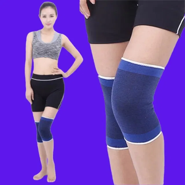 Polyester Solid Knee Sleeves for Women (Blue, Set of 1)