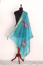 Cotton Printed Dupatta for Women & Girls, Blue 