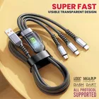 3in1 Cable 6 A 1 m Charging Cable with LED Display 