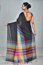 Cotton Linen Printed Saree for Women 