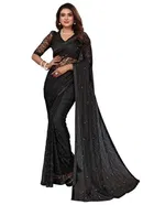 Net Solid Saree for Women 