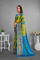 Moss Chiffon Printed Saree for Women 