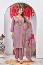 Cotton Silk Kurti With Bottomwear for Women 