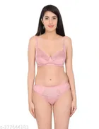 Polycotton Bra with Panty for Women 