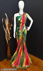 Georgette Saree for Women, Green 