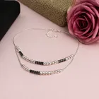 Silver Plated Anklets for Women (Silver, Set of 1)