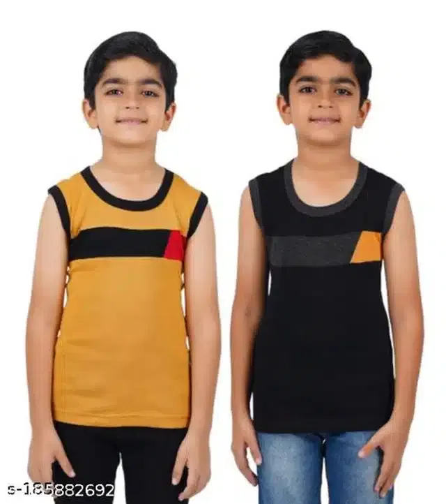 Innerwear for Boys (Yellow & Black, 3-4 Years) (Pack of 2)