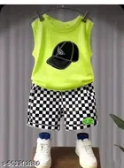 Hosiery Cotton Printed Clothing Set for Kids, Multicolor, Pack of 2 