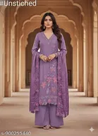 Silk Blend Embroidered Punjabi/All Over Suits for Women 