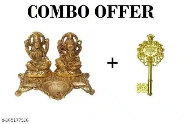 Kuber Kunji & Laxmi Ganeshji Diya (Brass, Set of 2)