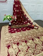 Banarasi Silk Jacquard Embroidery Saree for Women 