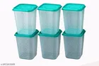 Plastic Storage Containers, White, Pack of 6 