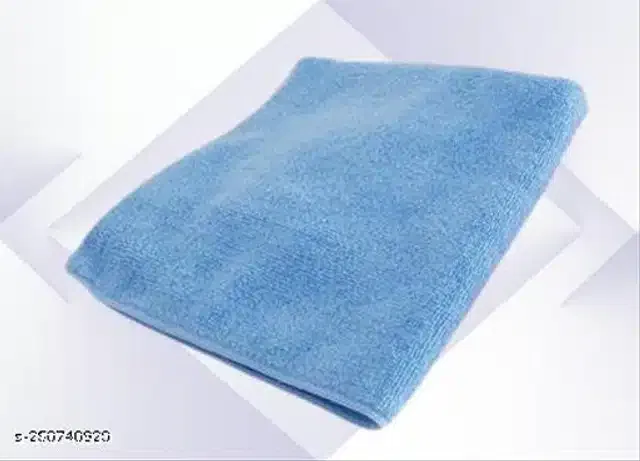 Microfiber Bath Towel (Blue, 40x40 cm) (Pack of 2)