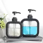 Plastic Refillable Liquid Soap Dispenser for Bathroom (Multicolor, 300 ml) (Pack of 2)