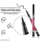Combo of Eyeliner with 4 Pcs Waterproof Liquid Lipsticks 
