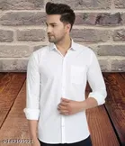 Cotton Blend Solid Full Sleeves Shirt for Men 