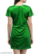 Satin Solid Babydoll for Women, Green 