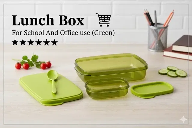 Parikshit Divine Lunch Box For Schol And Office use (Green)