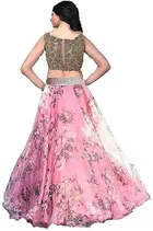 Net Embroidred Semi Stiched Lehenga Choli for Women 