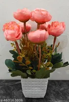Plastic Artificial Flower With Pot,Multicolour