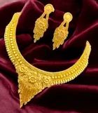 Alloy Choker Necklace with Earrings for Women 