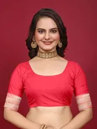 Silk Woven Design Saree for Women, Dark Pink 
