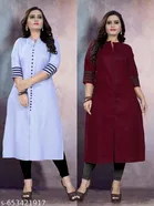 Cotton Blend Kurti for Women, Pack of 2 
