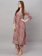 Women Trendy Cotton Blend Kurti Pant Set (M)