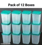 Plastic Storage Containers, White, Pack of 12 