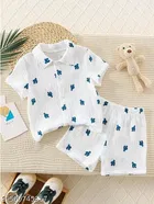 Cotton Spandex Shirt and Short Set for Boys 