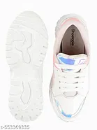 Solid Synthetic Sneakers for Girls 