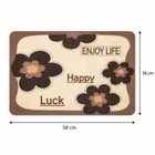 ENJOY LIFE Happy Luck Floral Anti-Skid door or Bath Mat [38x58 cm] Brown and Beige